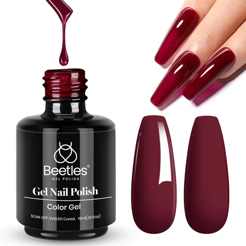 Vista 52 de Beetles - Esmalte de uñas de gel azul, 0.5 onzas líquidas, esmalte de gel azul profundo, efecto translúcido, esmalte de uñas neutro que se absorbe