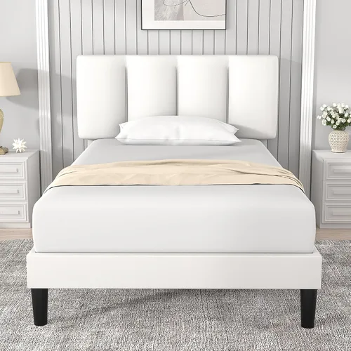 Vista 58 de VECELO Base de cama de tamaño individual con cajón de almacenamiento, base de cama de plataforma resistente con cabecera y fuerte soporte de Negro