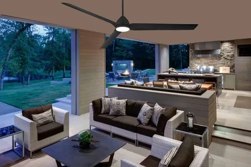 Vista 6 de Minka Aire F754L-CL Java Xtreme Ventilador de techo para exteriores de 84 pulgadas con luces LED y control remoto, carbón