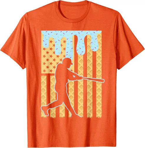 Vista 99 de Camiseta de béisbol Drip Boys Dripping Ice Cream Baseball American Flag, Negro -, Pequeña