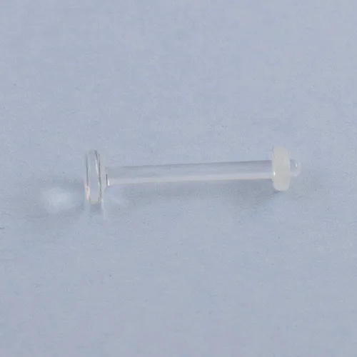 Vista 3 de BodyJewelryOnline 4 piezas de 14G acrílico transparente Bioflex retenedores de lengua barras rectas media bola retenedor pezón anillos tragus