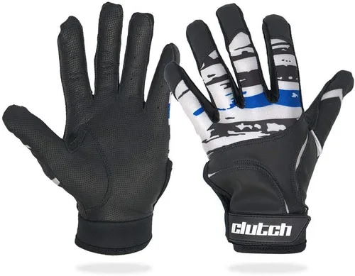 Vista 4 de Guantes Clutch Sports Apparel para batear en béisbol y sóftbol con bandera americana, buen agarre y ajuste de dedo, malla de alto rendimiento
