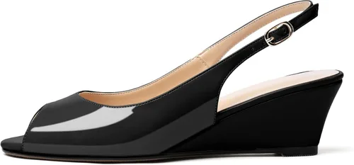 Vista 2 de YODEKS Zapatos de tacón bajo para mujer con puntera abierta, sandalias de tacón bajo de 2 pulgadas