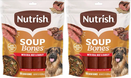 Vista 15 de Nutrish Rachael Ray Soup Bones - Golosinas para perros, sabor a carne y cebada, 6 huesos (paquete de 2)