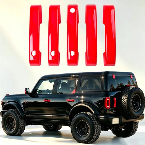 Vista 10 de sukemichi Cubierta de manija de puerta negra para Ford Bronco 4 puertas con Negro