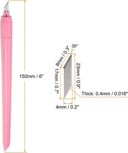 Vista 2 de HARFINGTON Art Craft Hobby Exacto Cuchillo de acero de alta velocidad con tapa de seguridad para plantillas de álbumes de recortes, bricolaje