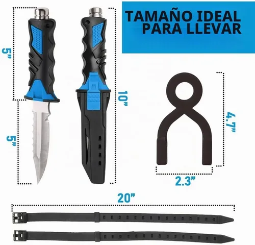 Vista 6 de Comfecto Cuchillo de buceo con funda y correa para la pierna
