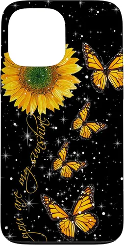 Vista 24 de You are My Sunshine Vintage Sunflower and Monarch Butterfly Case for iPhone 17