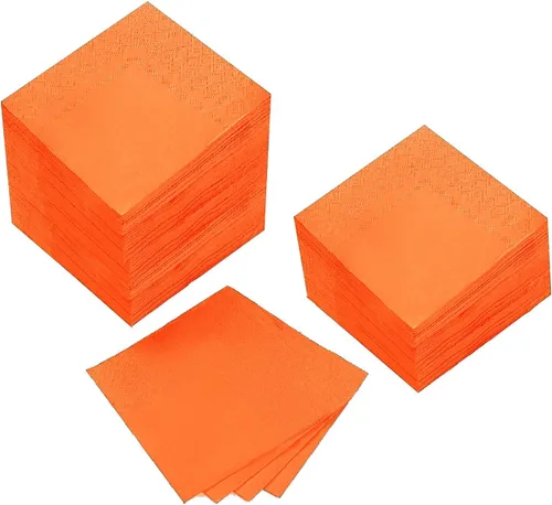 Vista 14 de 100 paquetes de servilletas de cóctel de 2 capas, servilletas de postre plegadas de 5 x 5 pulgadas, servilletas desechables para cena, boda