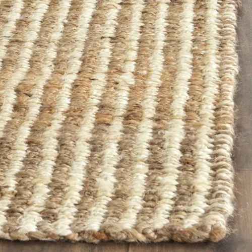 Vista 10 de SAFAVIEH Natural Fiber Collection - Alfombra decorativa de 2 x 3 pies, natural y marfil, hecha a mano, yute a rayas, ideal para zonas de alto