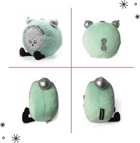 Vista 6 de Punchkins Despertador de Alarma de Peluche - Si te duermes, pierdes. Divertido reloj de peluche, juguete de peluche atrevido y novedoso para regalar