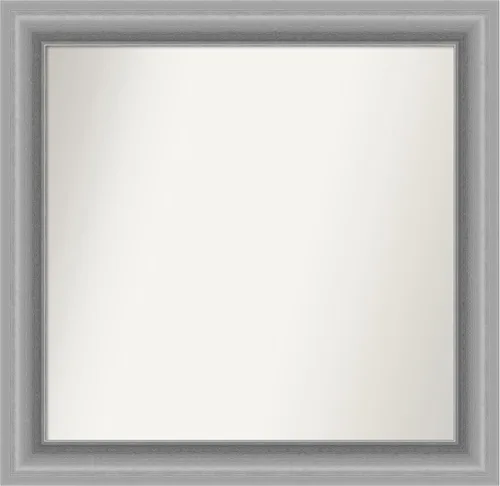 Vista 28 de Amanti Art Espejo de baño plateado para sobre fregadero, 26 x 26 pulgadas, espejo cuadrado de níquel pulido, marco de madera tradicional mediano, se