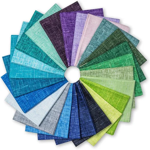 Vista 9 de Paquetes de tela 100% algodón Fat Quarters para coser 30 piezas de 18 x 22 pulgadas de algodón precortados surtidos en la colección Mirage Tonals