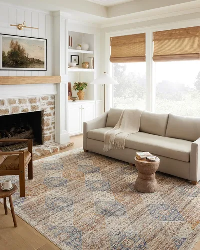 Vista 13 de Loloi Sorrento Collection SOR-01 Mist/Charcoal - Alfombra decorativa redonda de 5 pies y 3 pulgadas x 5 pies y 3 pulgadas Niebla / Carbón vegetal