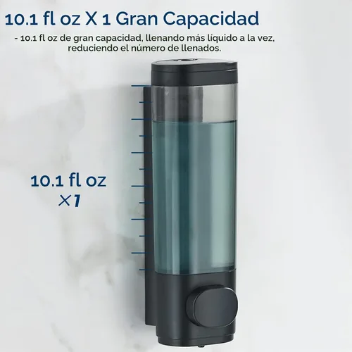 Vista 4 de Pollock dispensador de champú y acondicionador sin taladro, negro 1 cámara