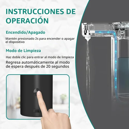 Vista 3 de Dispensador automático de jabón de acero inoxidable con sensor, dispensador de jabón infrarrojo, eléctrico, IPX5, impermeable, USB-C, sensor de Negro