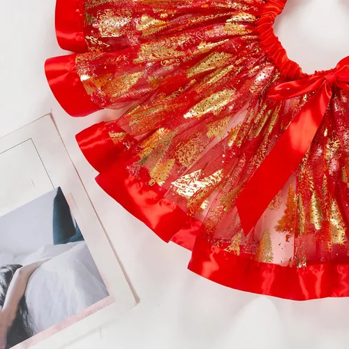 Vista 4 de Tutu Skirt Princess Ballet Dance Skirts Layered Tulle Sequin Star Girls Toddler Dress Bowknot Outdoor Pleated