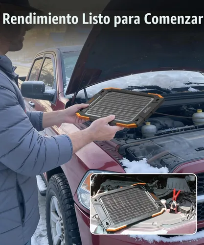 Vista 2 de BALDR Cargador de batería solar de 13 W actualizado, mantenedor de 12 V, portátil, impermeable, panel solar, kit de carga de goteo para automóvil