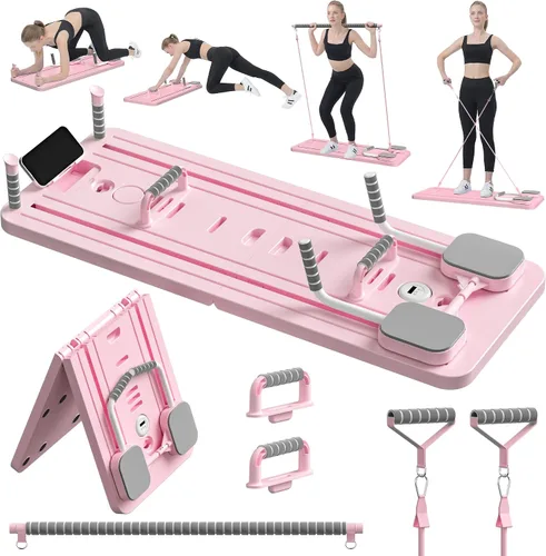 Vista 8 de JANUA Pilates Board - Pilates Reformer Set, Multi-Purpose Foldable Pilates Reformer Board for Home, 5 in 1 Pilates Sliding Board