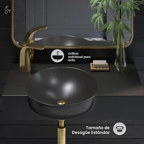 Vista 3 de Chateau - Lavabo de baño de pared con grifo lateral izquierdo de 30 pulgadas en negro mate