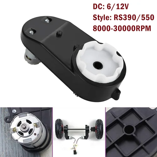 Vista 2 de SEIWEI Motor eléctrico 550/RS390 6/12V 8000-30000RPM con caja de engranajes para niños paseo en coche, SUV, pieza juguetes accesorios