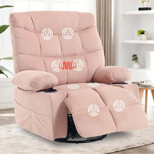 Vista 11 de Silla reclinable eléctrica para personas mayores con puerto USB, silla reclinable de masaje eléctrica con calor para adultos mayores, color azul