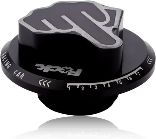 Vista 5 de x xotic tech Tapa de tanque de combustible de gas negro de aleación con dedo medio roscado compatible con Toyota Corolla Camry 4Runner Highlander