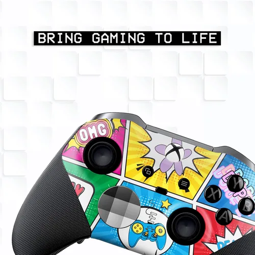 Vista 4 de Retro Comic Customised Wireless Controller for Elite by BCB. Original Elite Series 2 Controller Compatible with Xbox One / Series X & S. Customized