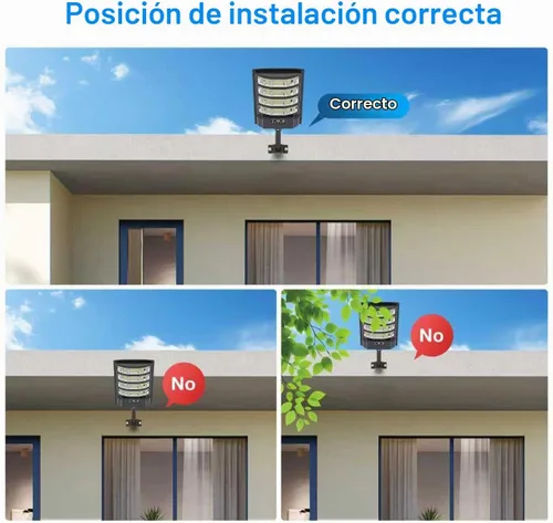 Vista 9 de Farolas solares impermeables para exteriores, 6500K 320°, gran angular, luz solar de estacionamiento 5730LED con sensor de movimiento y control