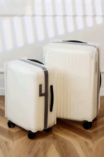 Vista 4 de 20 22 24 28 pulgadas equipaje cubierta protector bolsa EVA plástico transparente maleta cubierta protectores viaje equipaje manga protector