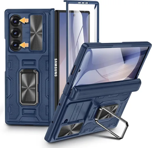 Vista 38 de VEGO Funda para Galaxy Z Fold 4 con Cubierta de Cámara Deslizante y Protección de Bisagra Funda con Protector de Pantalla Soporte Magnético de 360°