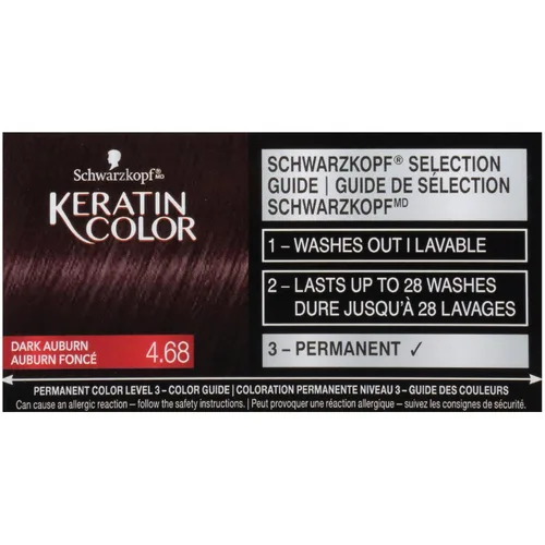 Vista 9 de Schwarzkopf Keratin Color - Crema permanente para el cabello, 4.68 castaño oscuro, 1 kit