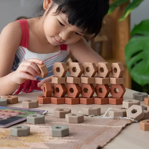 Vista 9 de Guidecraft Little Pavers - 60 pc. Set: Juego de constructores de bloques para construcción y apilamiento