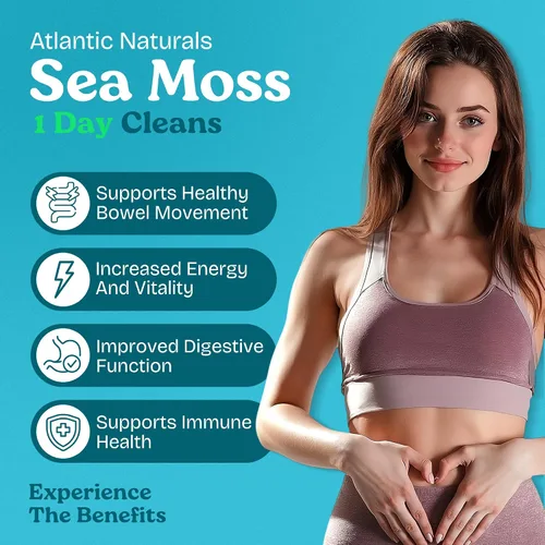 Vista 2 de Atlantic Naturals - 1 día de limpieza de colon bebida desintoxicante de cuerpo completo - Suplemento de musgo marino para mujeres y hombres, salud
