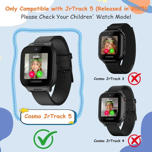 Vista 2 de Funda para Cosmo Jr Track 5 Protector de pantalla, paquete de 2 fundas duras de policarbonato HD, vidrio templado HD, carcasa de protección completa