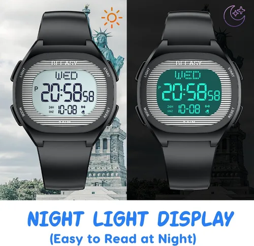 Vista 3 de Beeasy Kids Watch for 5-15 Year Old Boys Girls Digital Watch Multifunctional 5ATM Waterproof Alarm Calendar Chronograph LED Wrist Watch for Children