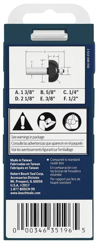 Vista 5 de Bosch 85207MC Broca de enrutador de cala con punta de carburo de 1/2 pulgada x 5/8 pulgadas