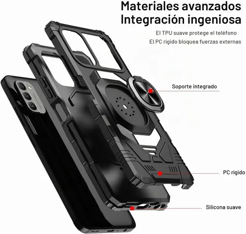 Vista 4 de TJS Compatible con Nokia G100 Case (N150DL) Nokia C300 Case (N155DL) (azul)