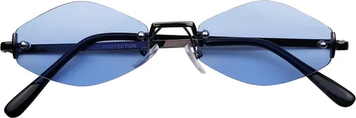 Vista 3 de ShadyVEU Lentes de sol delgados y estrechos con forma hexagonal de diamante sin montura de metal color caramelo lentes de tinte ajustados a la moda