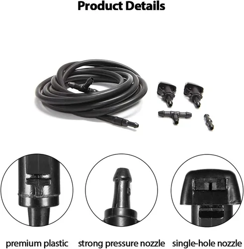 Vista 4 de Kit de boquillas para limpiaparabrisas para Chrysler, Dodge, Ram Washer Jet y manguera de fluido con conector