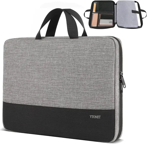 Vista 22 de Ytonet Funda profesional para transportar laptop de 13 a 13.3 pulgadas, delgada, con asas, resistente al agua, compatible con laptops MacBook Air