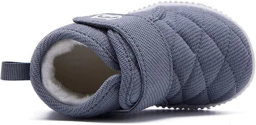 Vista 5 de BMCiTYBM - Botas de nieve para niños y niñas con forro de piel zapatos de invierno ligeros para exteriores niños pequeños
