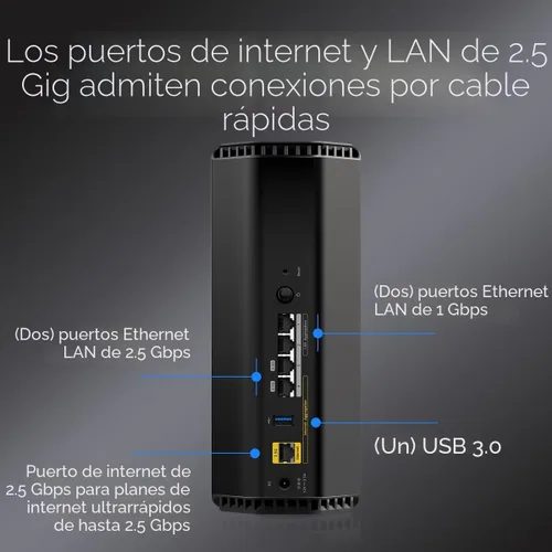 Vista 5 de [Usado] NETGEAR Router WiFi 7 de tres bandas Nighthawk (RS280S): solo enrutador, velocidad inalámbrica BE9200 (hasta 9.2 Gbps) - Cubre hasta 2,500