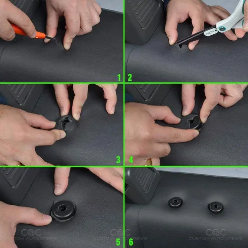 Vista 5 de Funda para asiento para Chevy Camaro, cuero artificial, hecha a medida, Negro