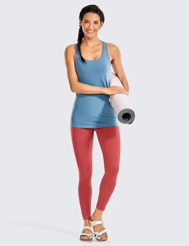 Vista 3 de CRZ YOGA Leggings de sensación desnuda para mujer, 25 pulgadas, pantalones de yoga de entrenamiento de cintura alta