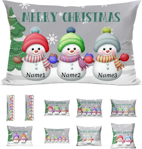 Vista 10 de Fundas de almohada personalizadas con nombres y fotos para parejas, niños, mascotas, estampado de boda, doble cara, diseño de logotipo, recuerdo, 12