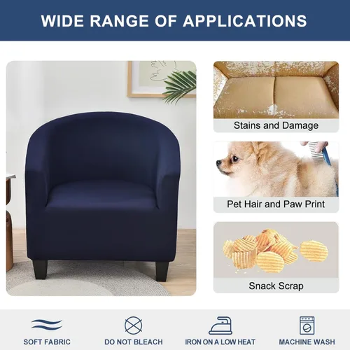 Vista 3 de NILUOH - Funda elástica para silla de club, cubierta elástica para silla de bañera, fundas para silla de barril, fundas para sillón, cubierta para 01