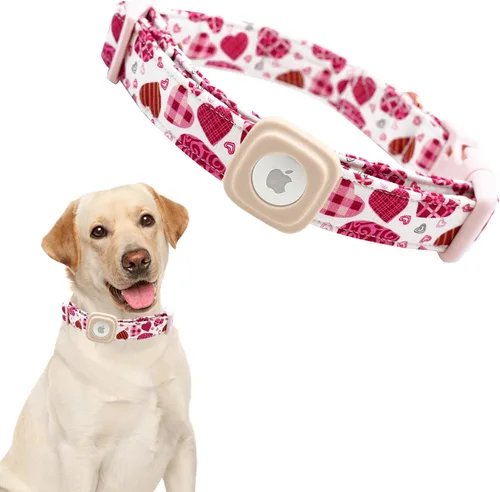 Vista 12 de Lionheart glory Airtag - Collar de perro de San Patricio para perros pequeños, collar verde ajustable de alta resistencia, collar de trébol