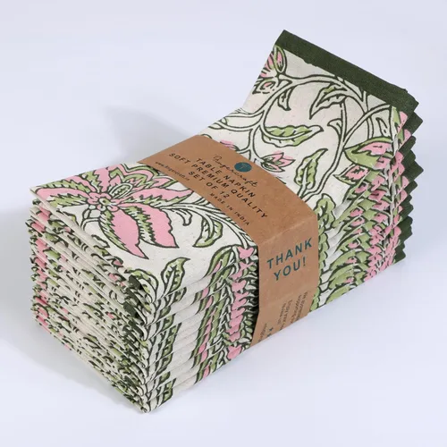 Vista 72 de Fingercraft - Juego de 12 servilletas de tela de mezcla de algodón y lino, con estampado, perfecta para fiestas, cenas, bodas, cócteles y Navidad