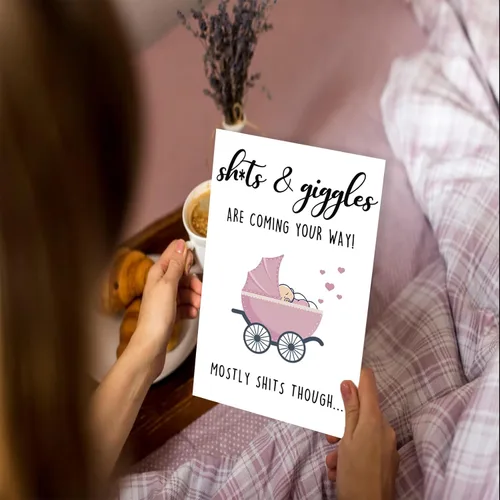 Vista 7 de Ziwenhu Bonita tarjeta de bebé para papá y mamá, bonita tarjeta de baby shower, regalo para recién nacido, tarjeta de felicitación para amigos